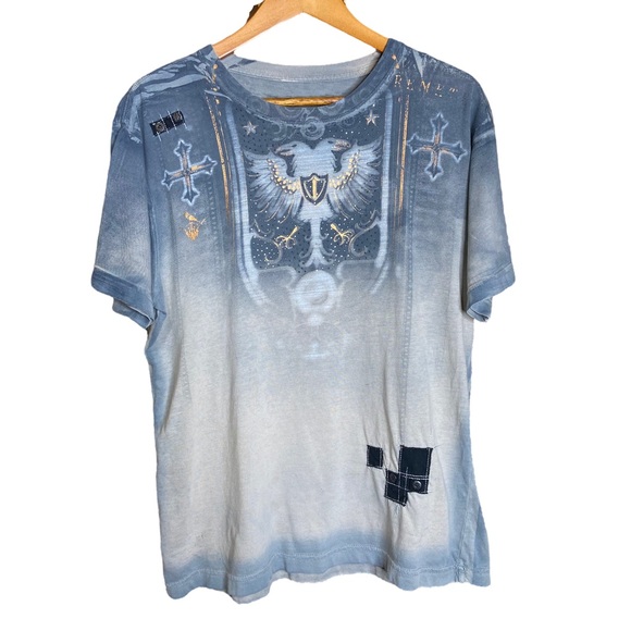 Affliction Other - AFFLICTION REMETEE Distressed Short Sleeve Eagle Tee Large